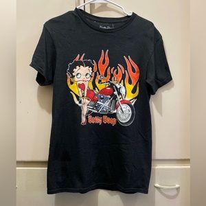 Betty Boop meets Harley Davidson (no association with the brand Harley Davidson)